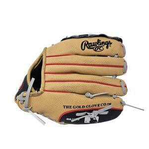 NEW Rawlings 10 Inch Tan Black Lefty Tee Ball Glove Catching Sports WPL10CBSG
